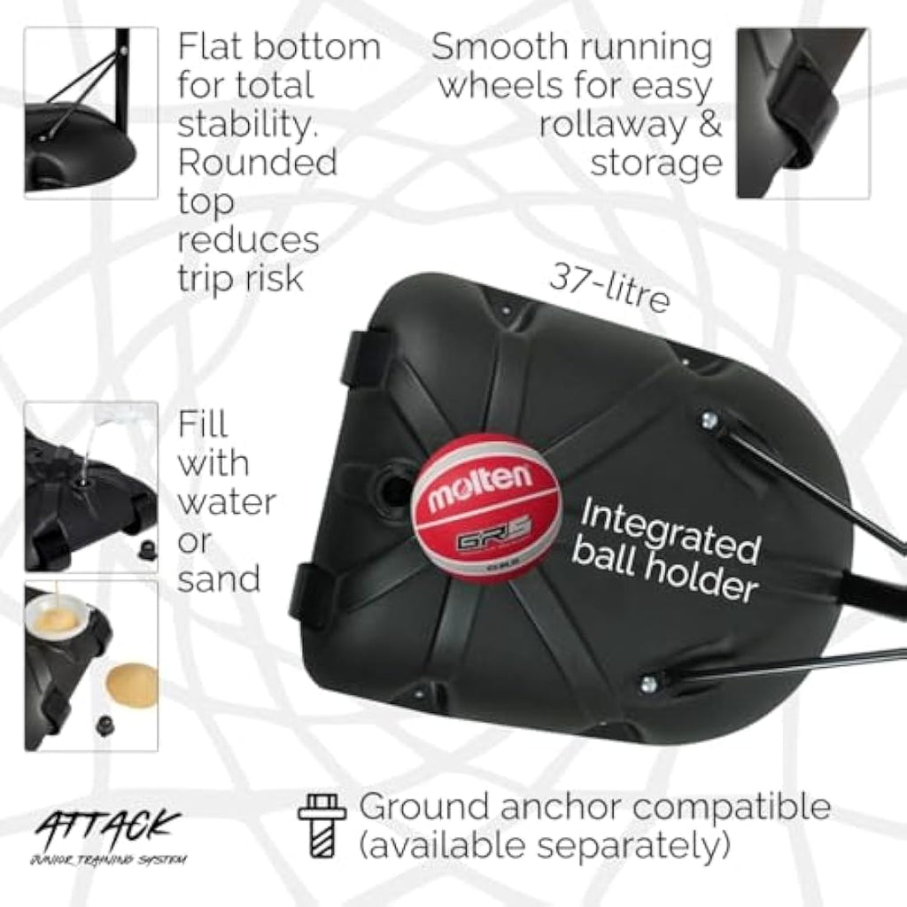 NET1 Attack Youth Portable Basketball Hoop | Adjustable 2.0m-2.6m
