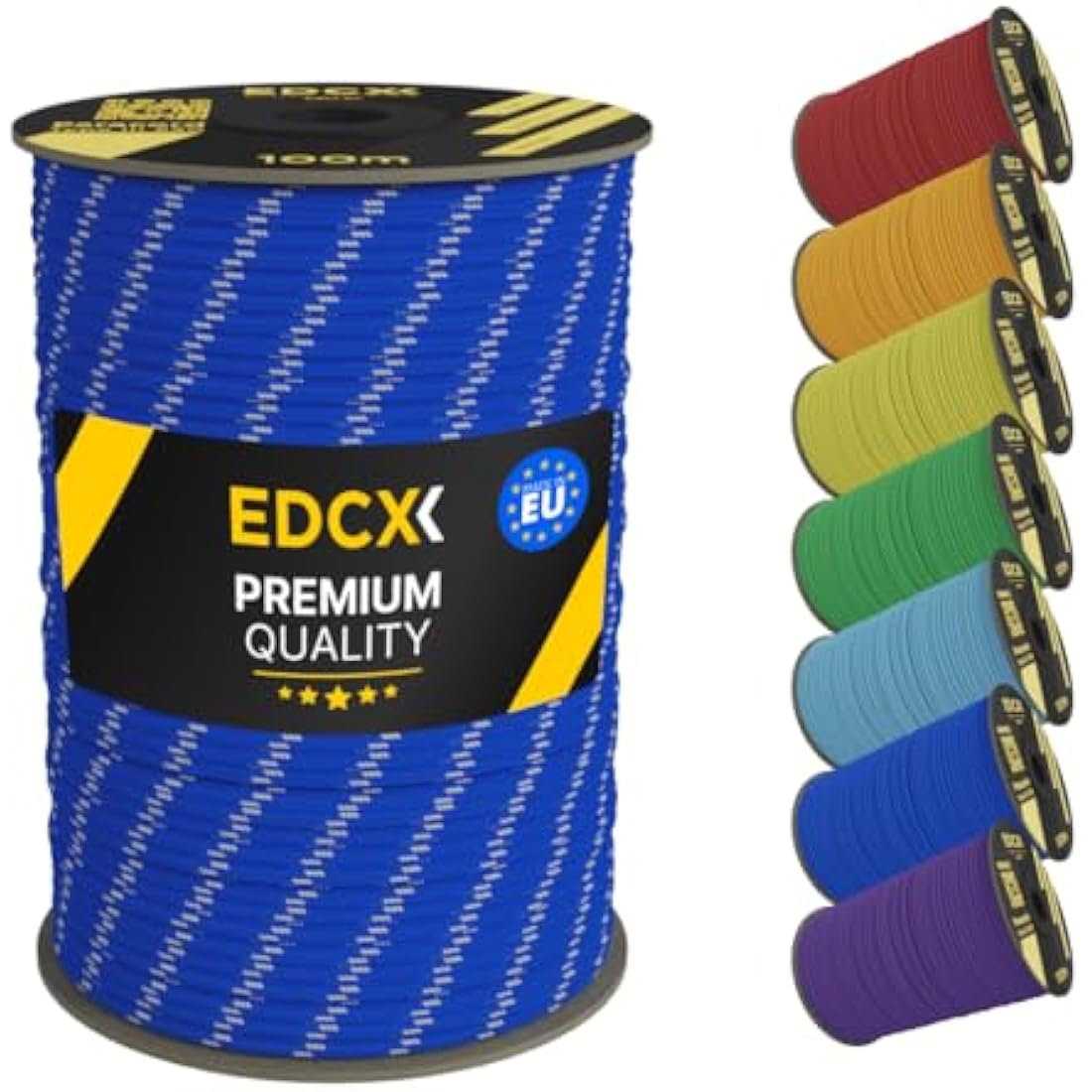 EDCX 550 Paracord – 4mm 7-Strand Nylon Rope for Camping & DIY, 15m