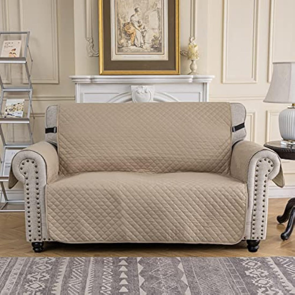 XINEAG Quilted Loveseat Cover | Water Resistant Non-Slip Sofa Protector