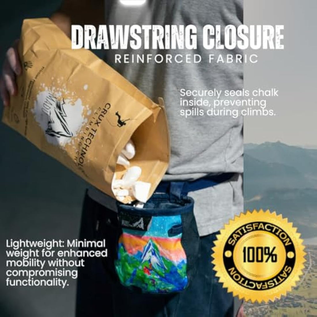 Madu Climb Rock Climbing Chalk Bag – Durable Water Colour Artwork