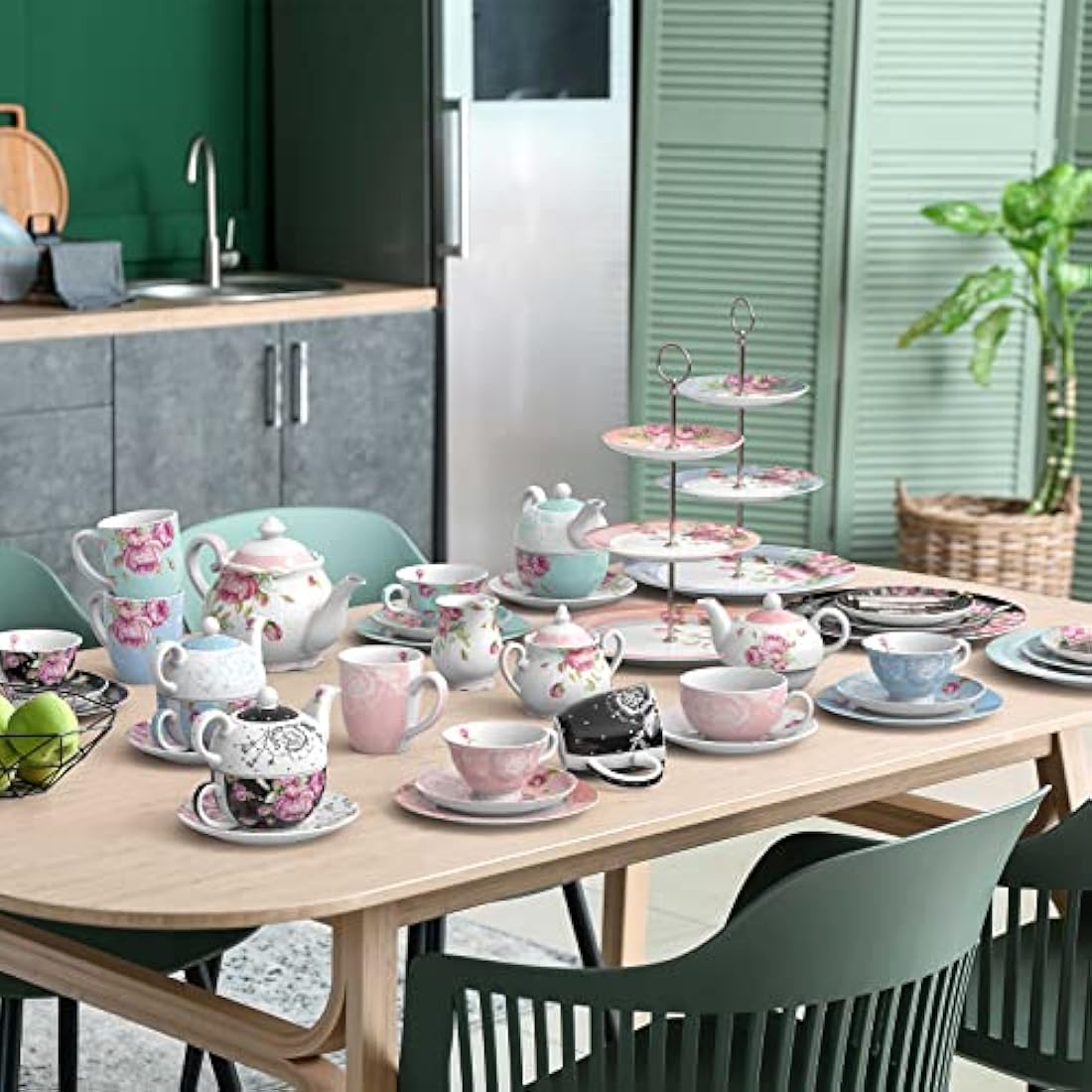 London Boutique Vintage Flora Porcelain Tea Cup and Saucer Set - 200ml