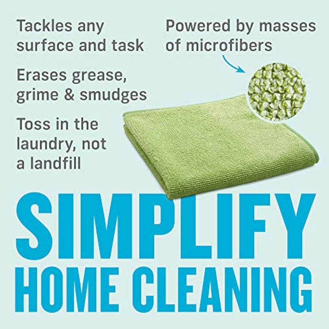 E-Cloth General Purpose Microfibre Cleaning Cloth, Green, 10 Pack