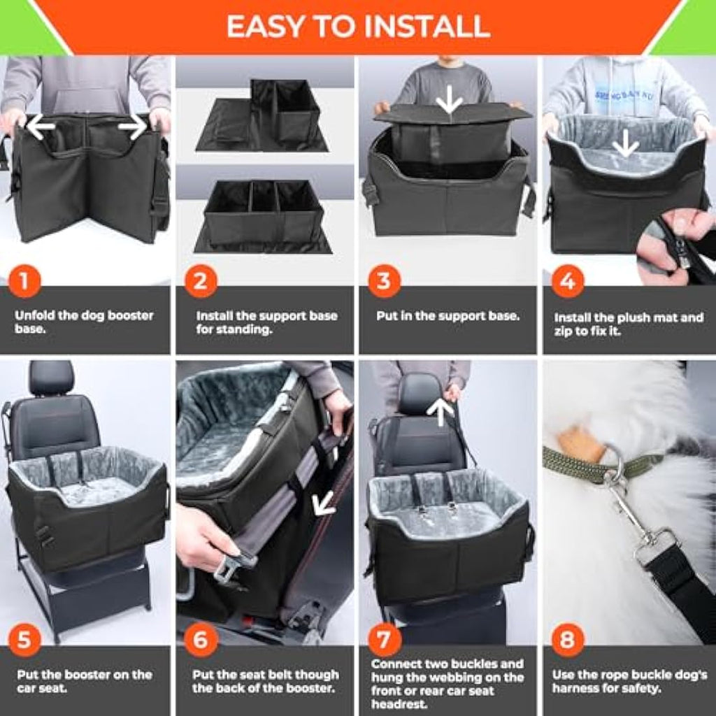 Babenest Dog Booster Car Seat – Elevated Pet Travel Bed for Small Dogs