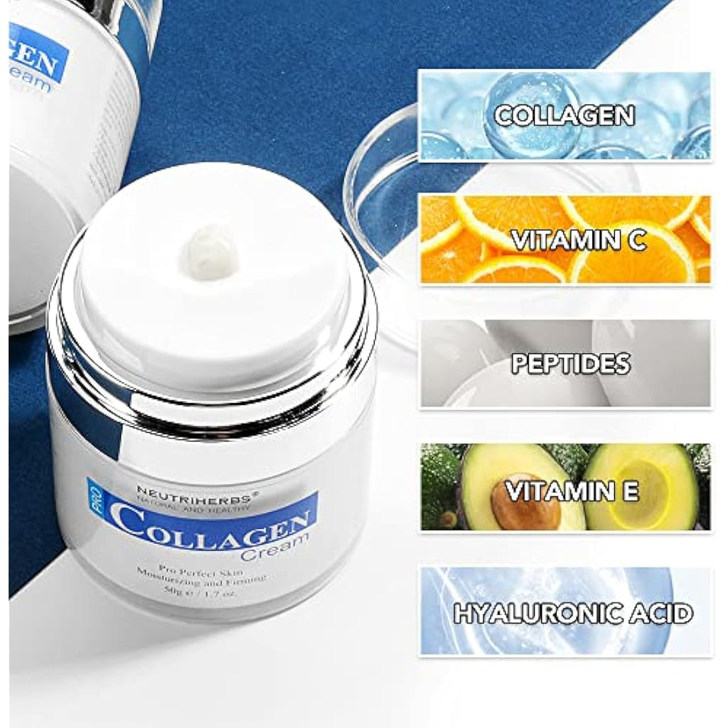 Neutriherbs Pro Collagen Face Cream | Anti-Aging Peptide Moisturizer 1.7oz