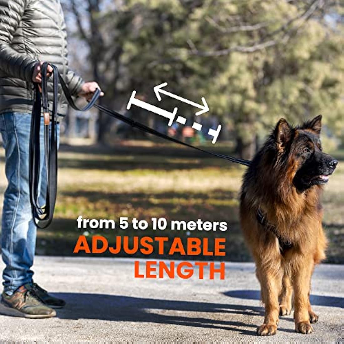 FIRSTPAW Dog Training Lead – 10m Durable Long Line with Padded Handle