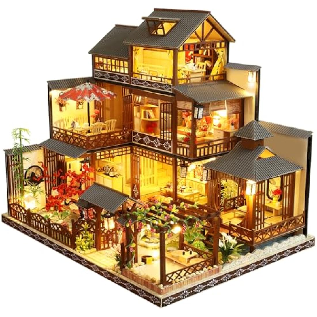 Spilay DIY Miniature Dollhouse Kit | Japanese Yaquan Courtyard 1:24 Scale