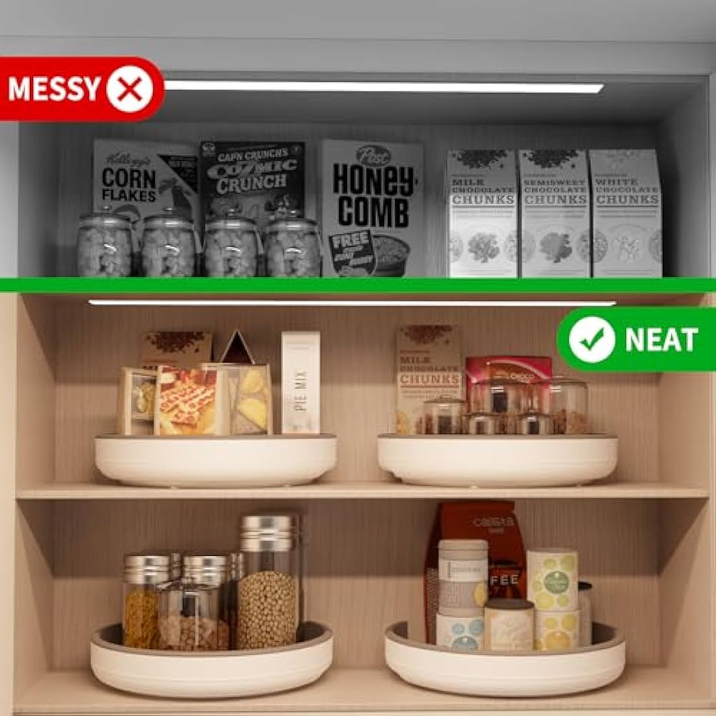 Jolof Store 4-Pack 10-Inch Non-Skid Lazy Susan Rotating Pantry Organizers