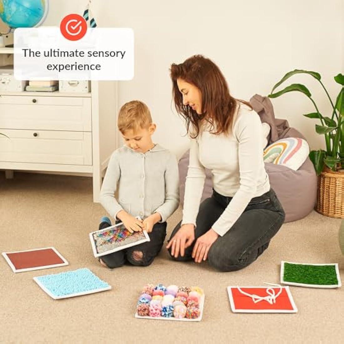 Jolof Store Tactile Sensory Wall Panels & Floor Tiles - 6pc Set