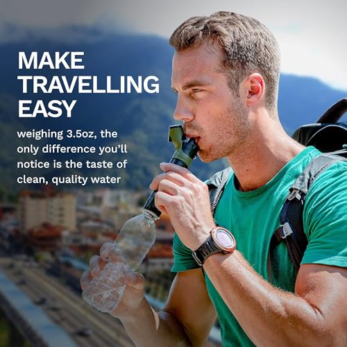 Survivor Filter Squeeze Kit | Portable Water Filter Straw with 1L Bottle