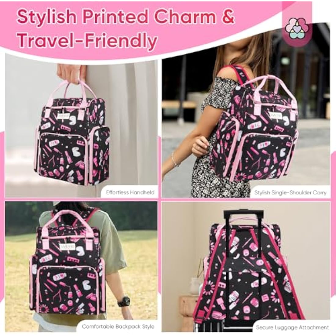 Saviland Nail Polish Organizer Bag | 80 Bottle Large Travel Backpack
