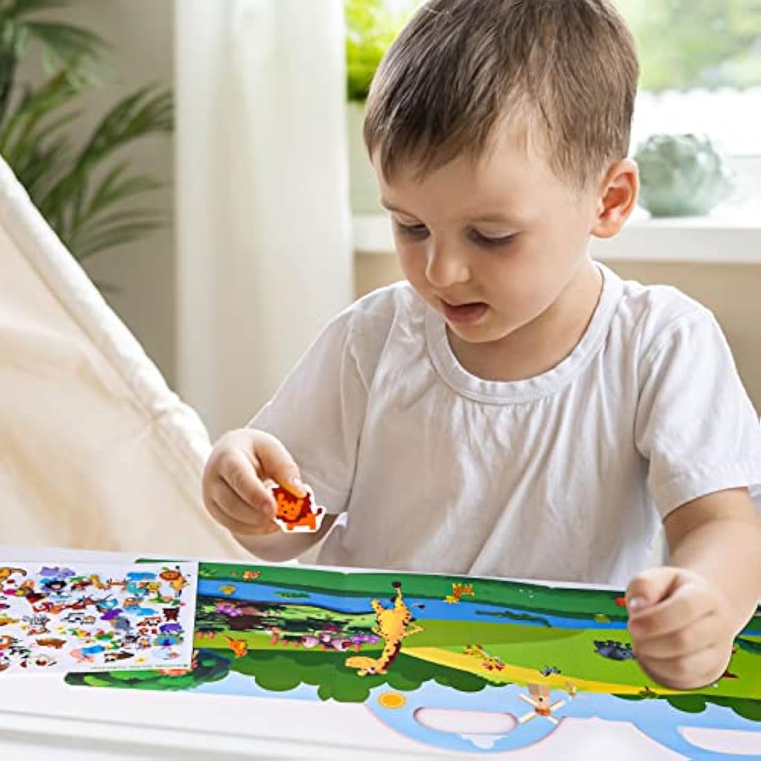 ASTARON Reusable 3D Animal Sticker Book | Toddler Sensory Learning Toy