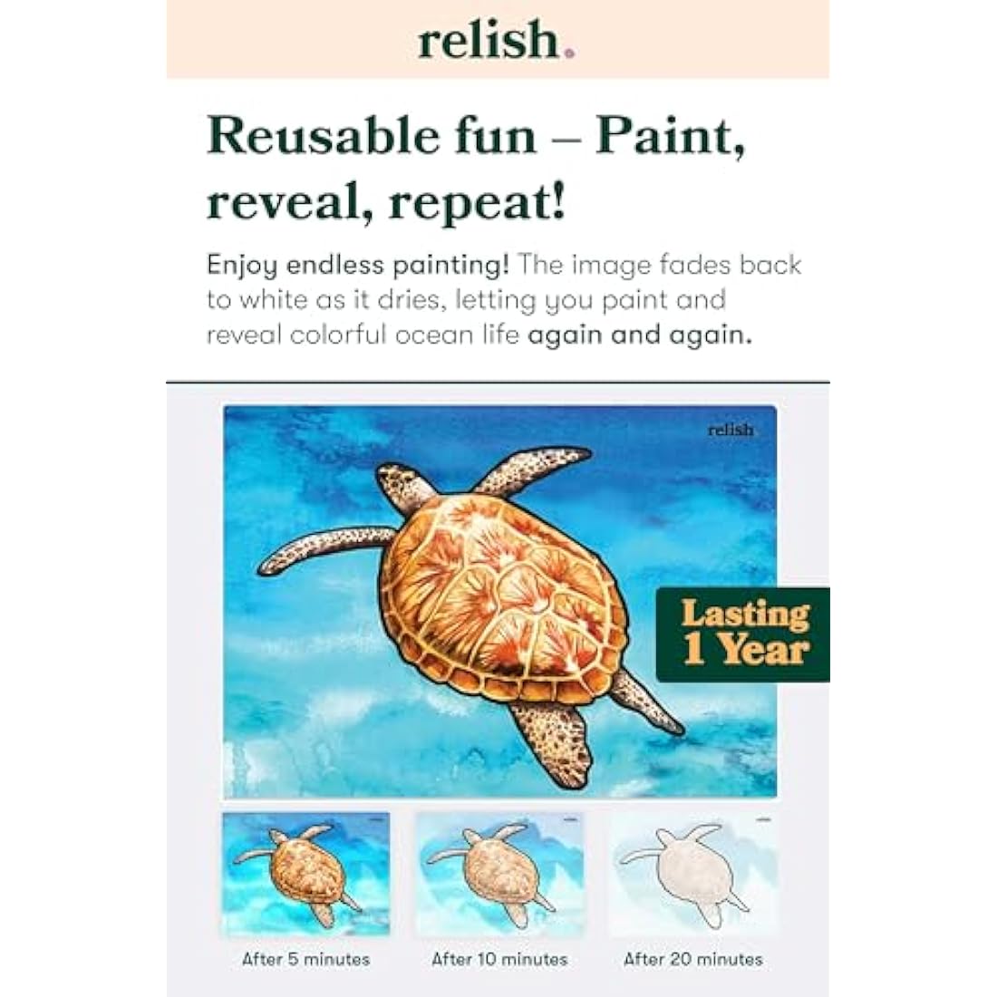 Relish Ocean Life Aquapaints – Reusable Water Painting for Dementia