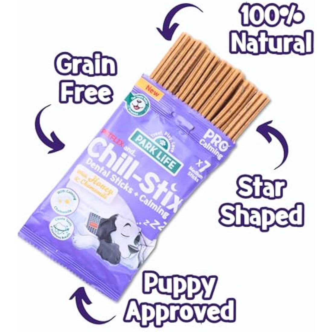 PARK LiFE Chill-Stix Honey & Chamomile Calming Dog Treats - 14 x 180g