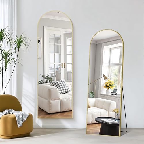COFENY Arch Full Length Mirror | 161x52cm Gold Aluminum Floor Mirror