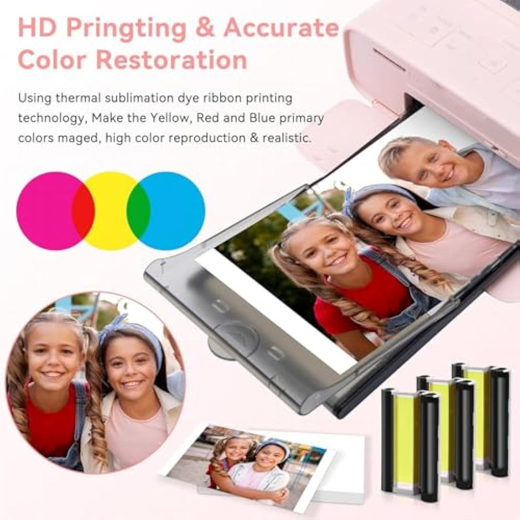 Wonfoucs KP-108IN Ink and Photo Paper Set for Canon Selphy CP1300 CP1500