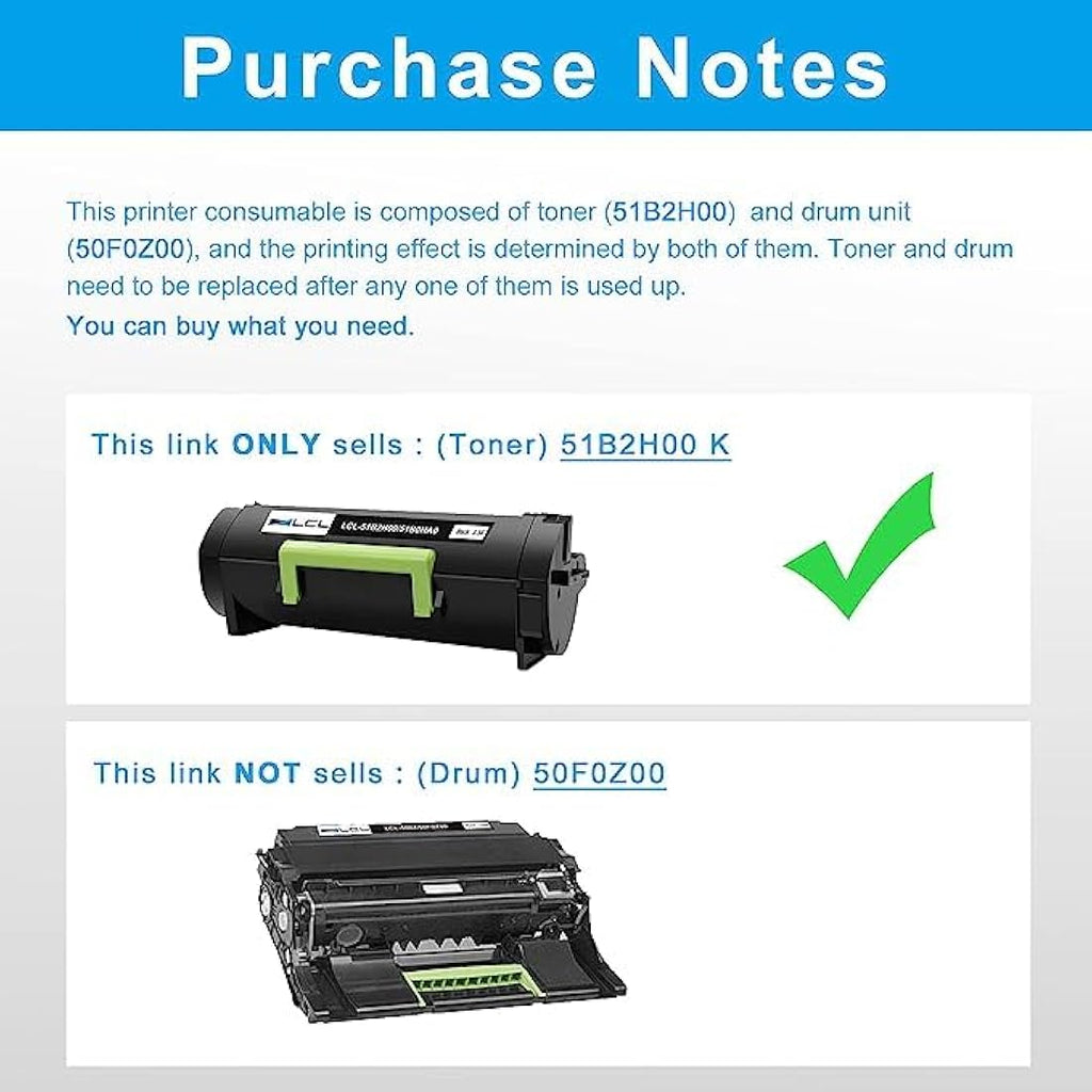 LCL 51B2H00 High Yield Black Toner Cartridge for Lexmark MS417 MS517 MX617