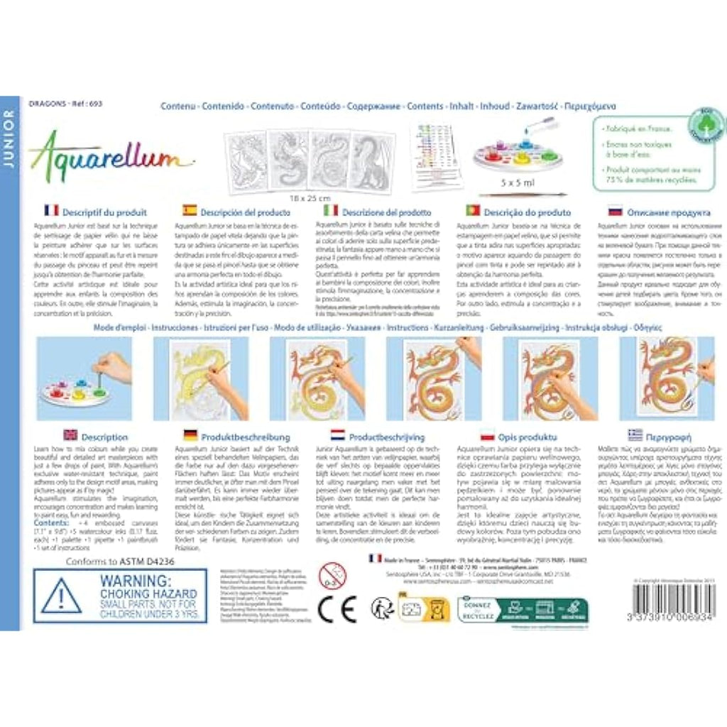 Sentosphère Aquarellum Junior Dragons - Watercolor Painting Art Kit