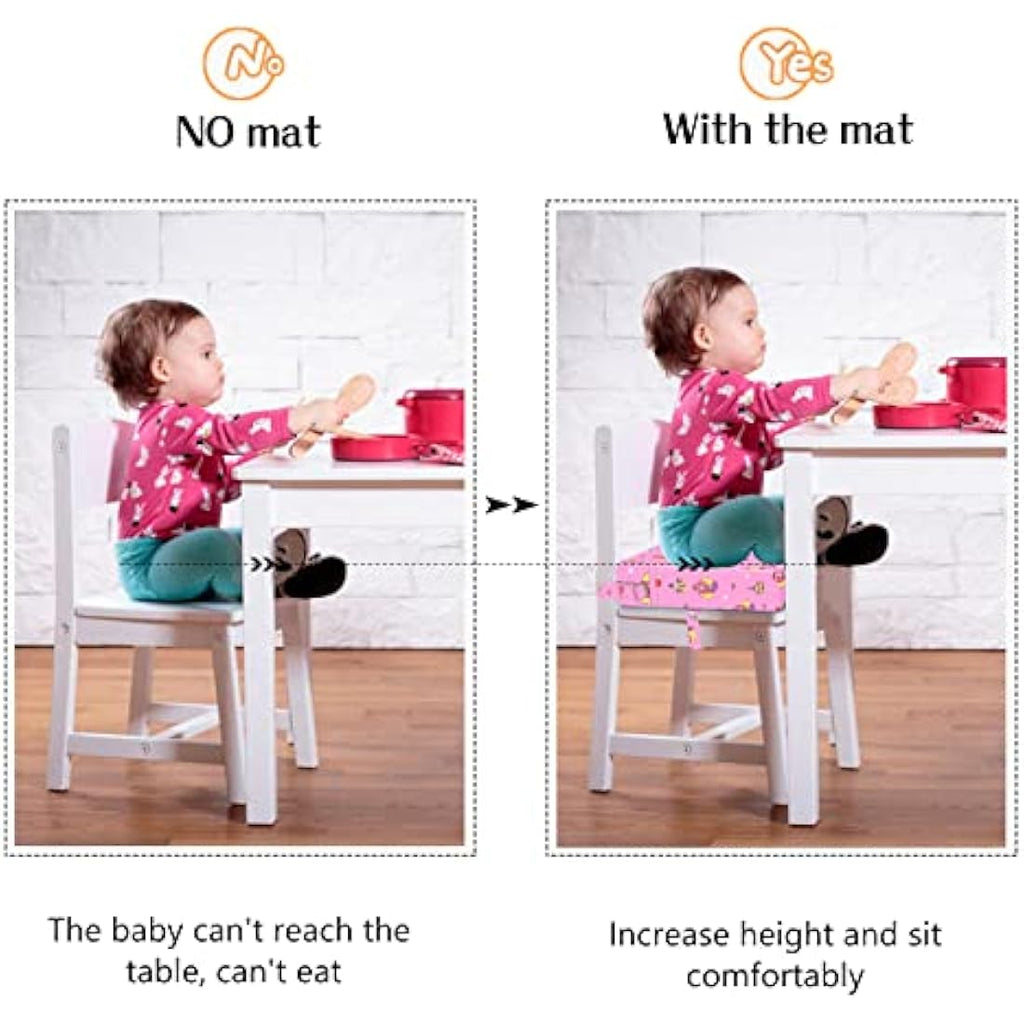 Baby Booster Seat for Dining Table – Non-Slip Pink Cushion