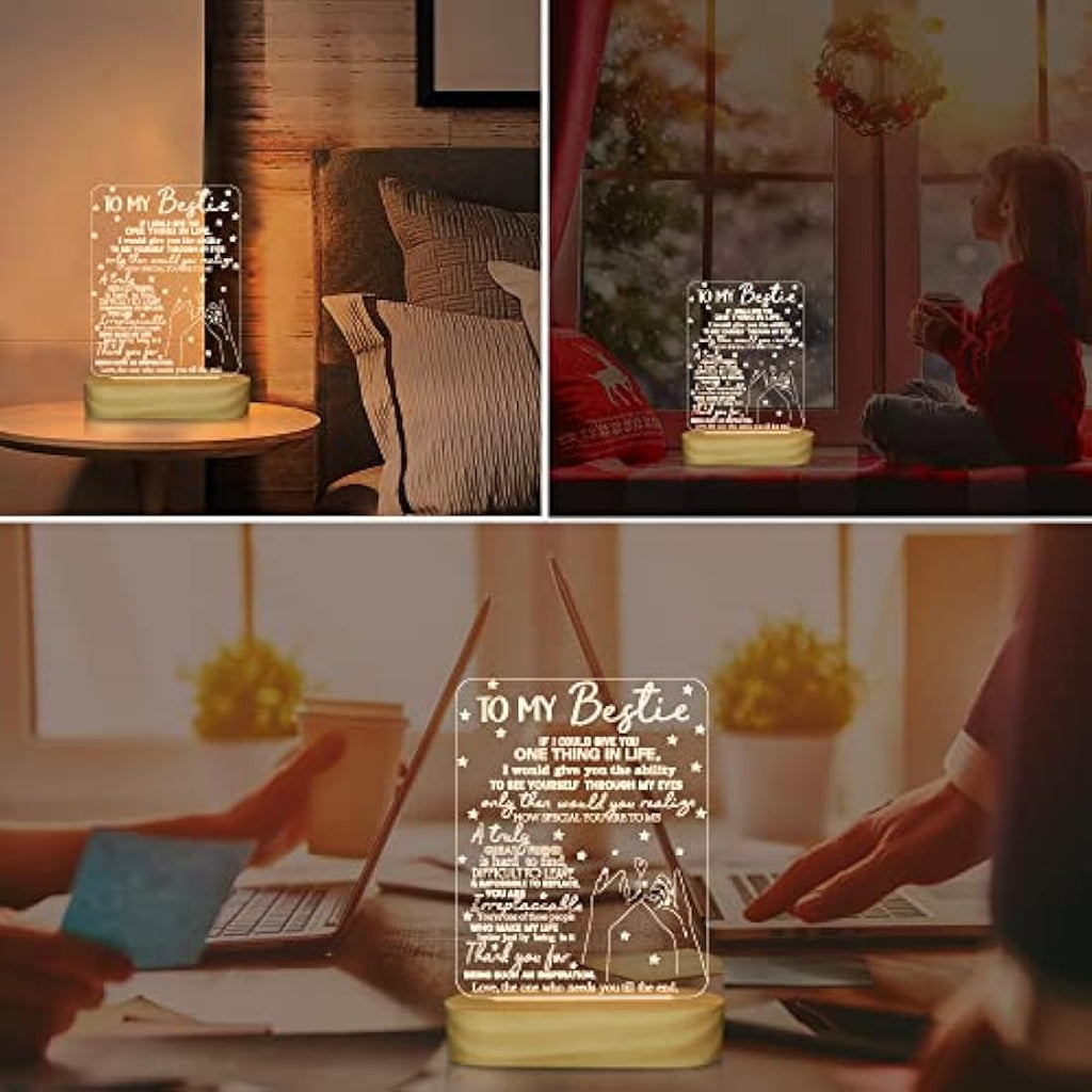 3D Illusion Night Light – Wooden LED Table Lamp for Bestie