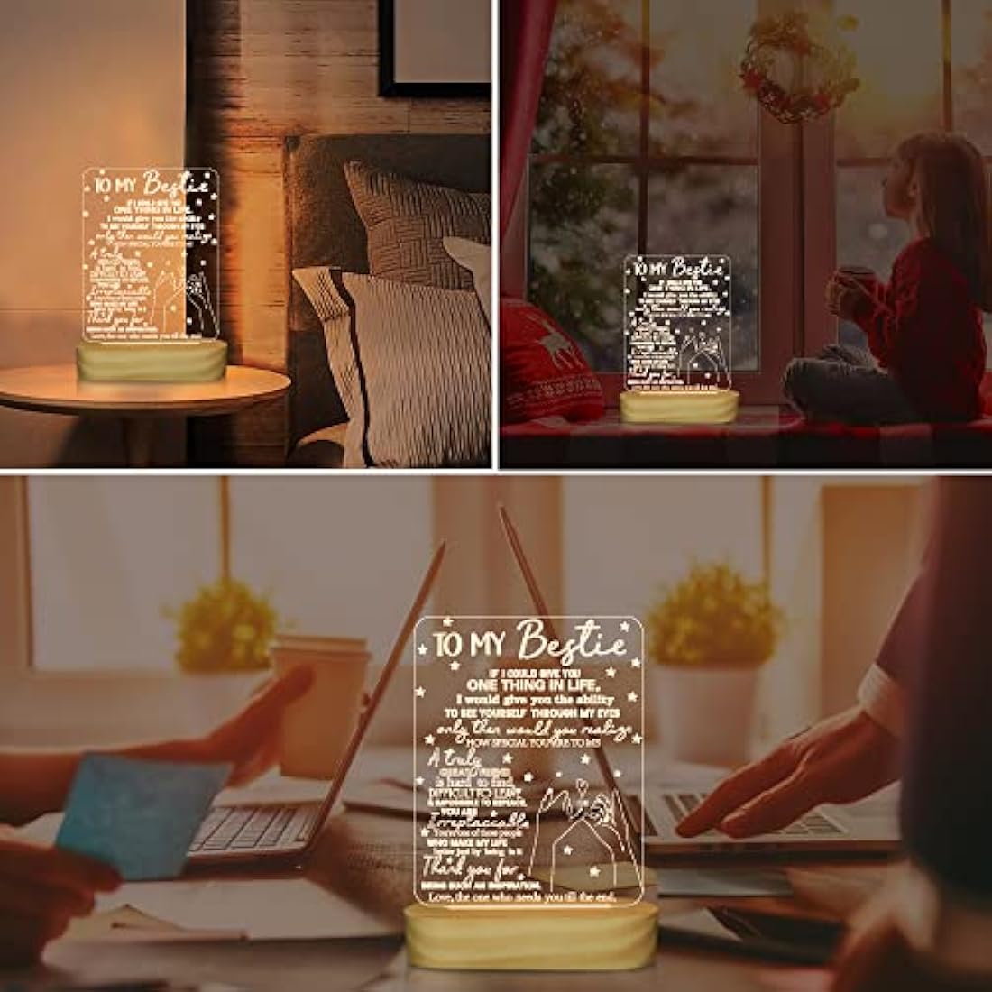 3D Illusion Night Light – Wooden LED Table Lamp for Bestie