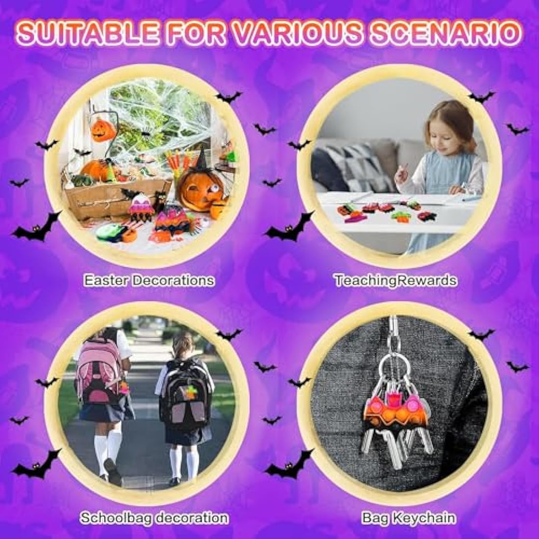 Amyang 24 Pack Halloween Mini Pop Fidget Toys | Sensory Party Favors