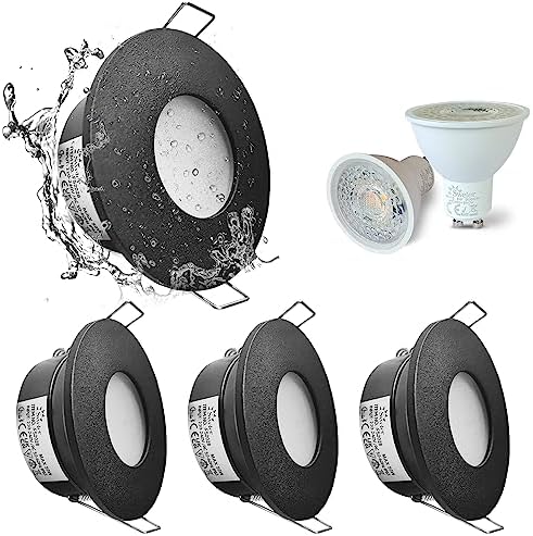 Sweier IP65 Waterproof Bathroom Downlight – 5W Warm White LED, 4 Pack