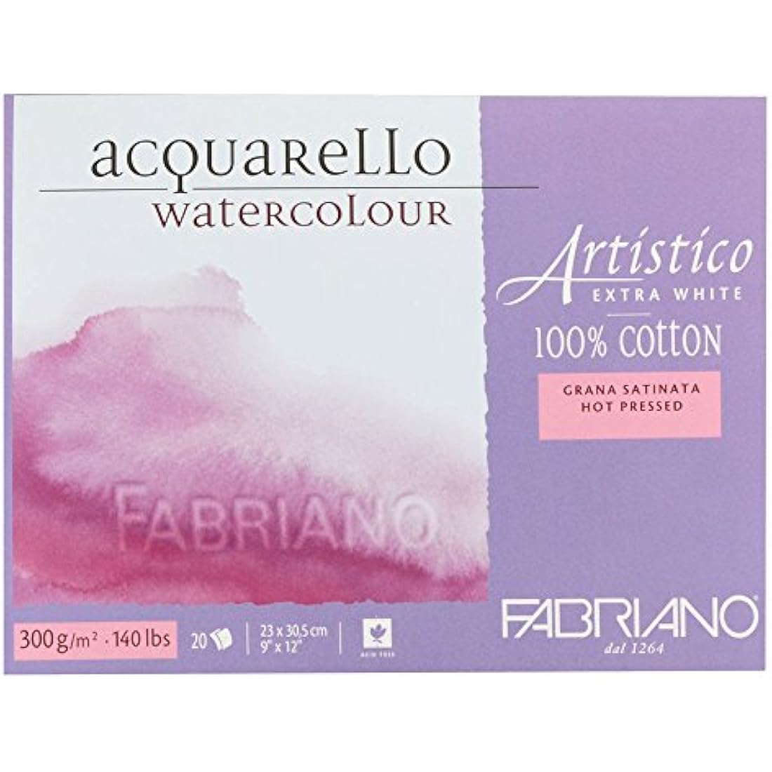 Fabriano Artistico Watercolour Paper - 100% Cotton Hot Pressed 23x30.5cm