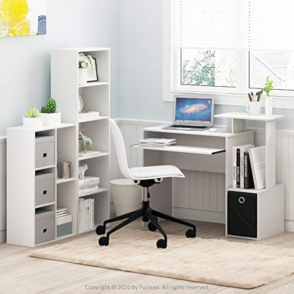 Furinno Luder 5-Cube Reversible Open Shelf - White Storage Bookshelf