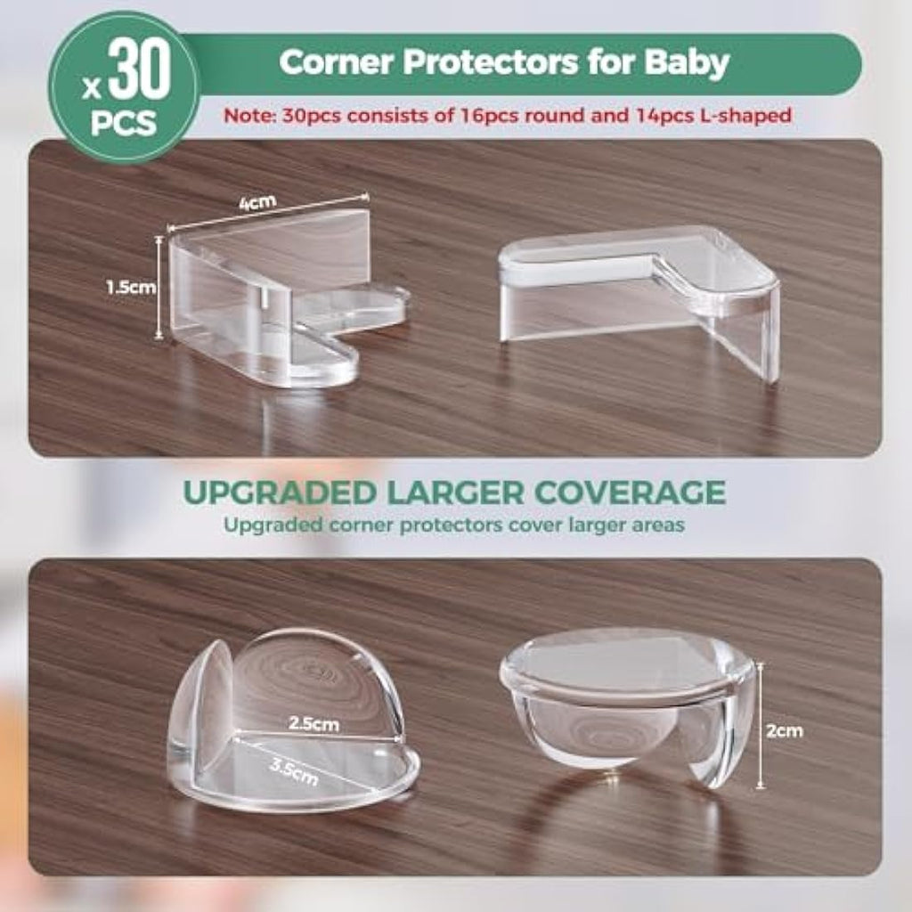 Clear Baby Corner Protectors – 30 Pack Table Edge Guards