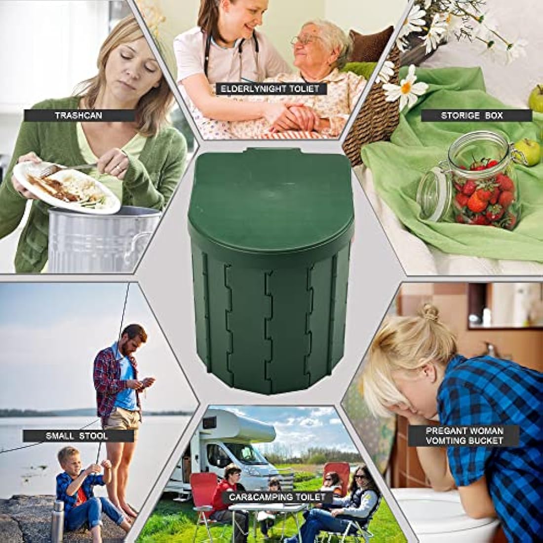 Portable Camping Toilet – Collapsible ABS Outdoor Potty with Bags