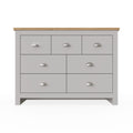 Timber Art Design Lisbon 7 Drawer Chest | Light Grey Wood Cabinet