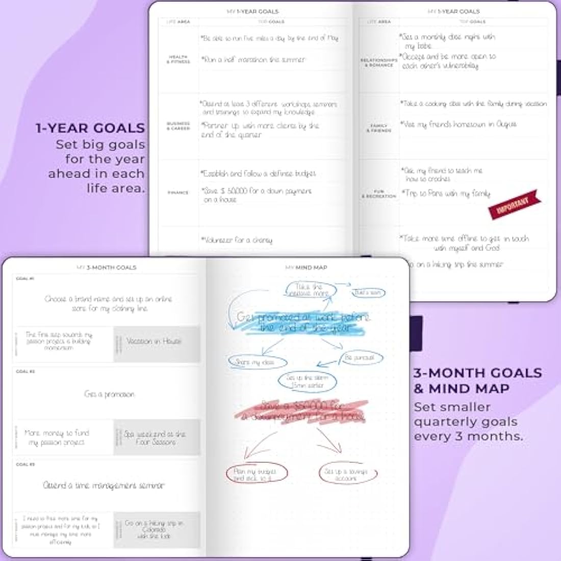 Clever Fox Undated Weekly Planner – A5 Hourly Schedule Organizer, Purple