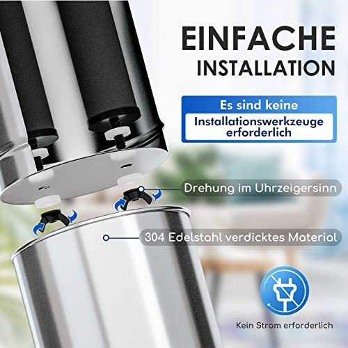 Purewell 5.7L Gravity Water Filter System – Stainless Steel with Stand