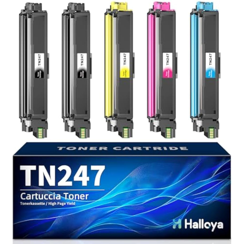 Halloya TN247 TN243 Compatible Toner Cartridges for Brother - 5 Pack