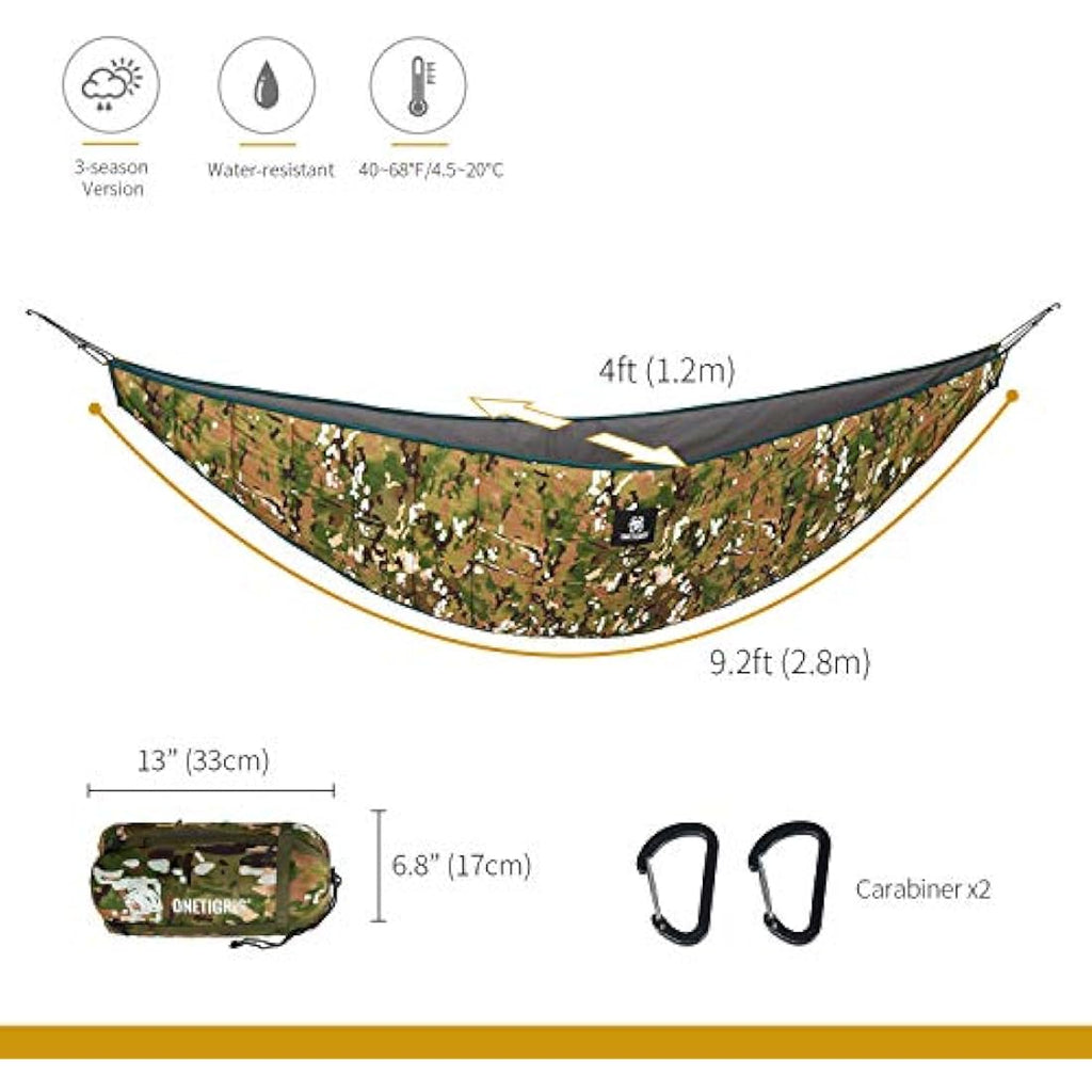 OneTigris HIDEOUT Hammock Underquilt – 4 Season Lightweight Camping Gear