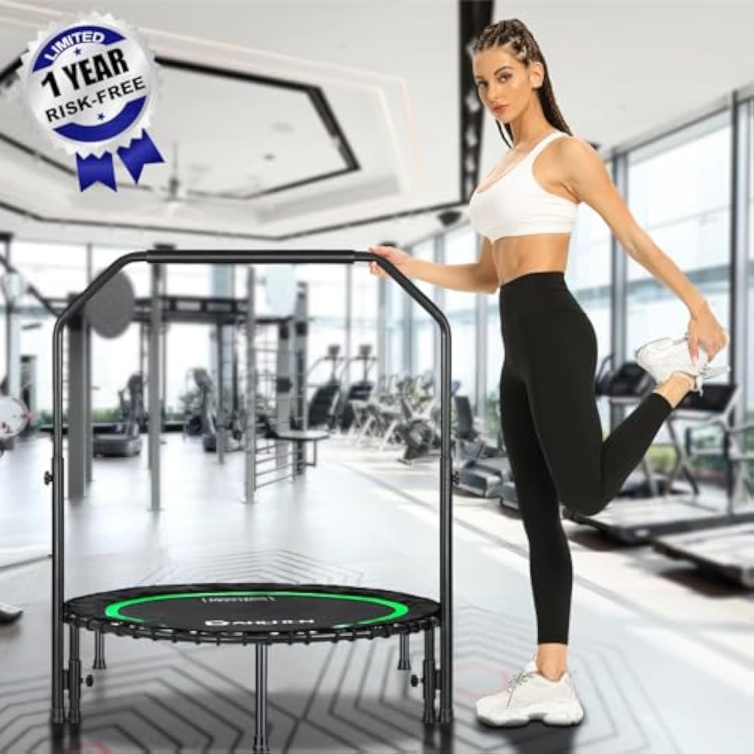 DARCHEN Rebounder Trampoline - 200KG Silent Mini Fitness Trampoline | 100CM