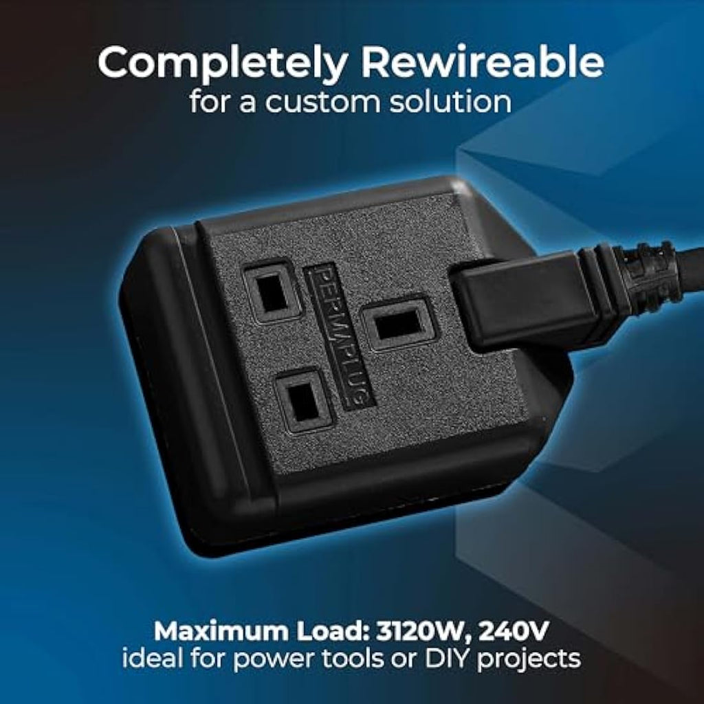 Masterplug Heavy Duty 10m Extension Lead – 13A Rewireable Single Socket