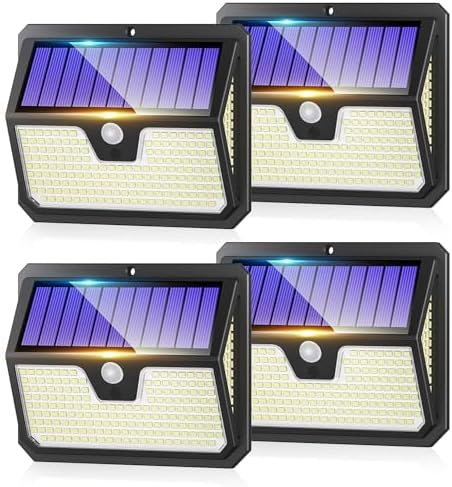 Jolof Store Solar Security Lights – 238 LED Motion Sensor IP65 (4 Pack)