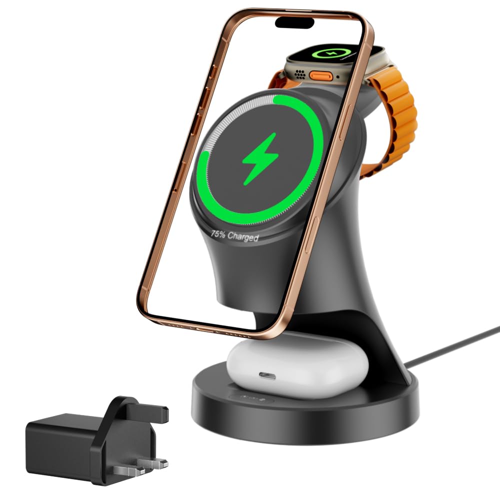 Jolof Store 3-in-1 MagSafe Wireless Charging Station for iPhone & iWatch