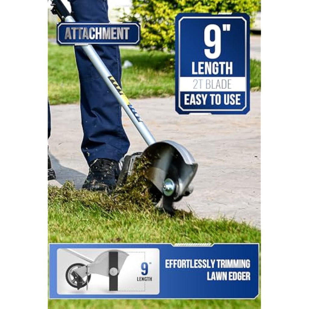 Wild Badger Power Edger Attachment – 9" Steel Blade for Gas Trimmers