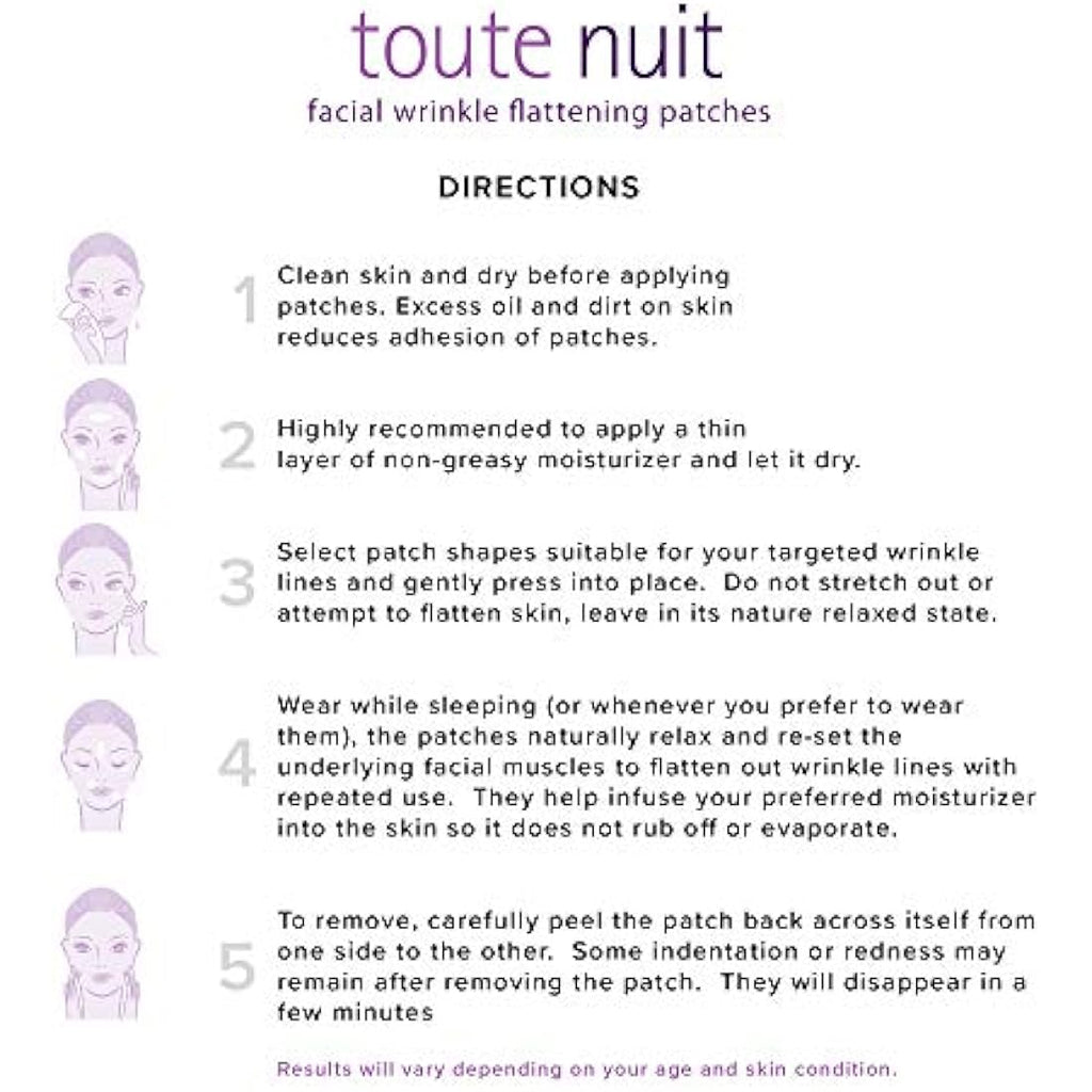 Toute Nuit Facial Wrinkle Flattening Patches - Triangle Face Tape (45ct)
