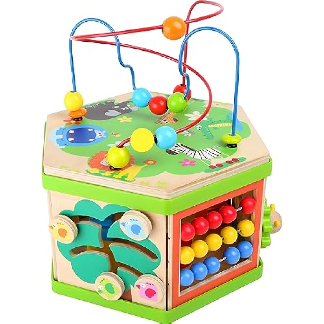 Legler Safari Wooden Activity Cube – Toddler Motor Skills Trainer
