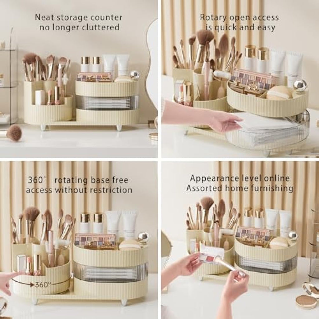 360° Rotating Makeup Organiser | Large Cosmetic Storage Case
