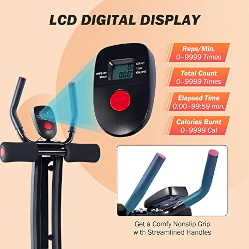 ZELUS Ab Machine - Foldable Abdominal Coaster with 4 Intensity Levels