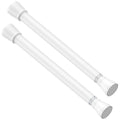 Zipglo Extendable Tension Curtain Rods | 41-67cm No-Drill White Poles - 2 Pack