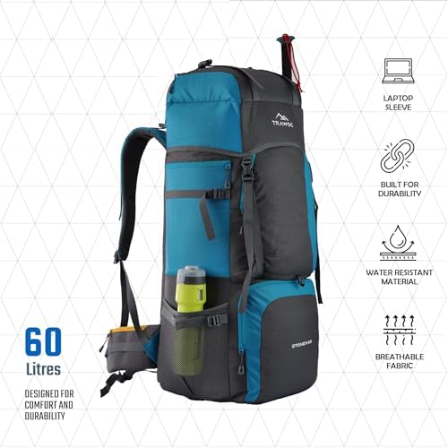 TRAWOC STONEX 60L Trekking Rucksack – Hiking Travel Backpack for Men & Women