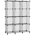 AWTATOS 12-Cube Wire Storage Shelves | DIY Modular Bookcase Unit, Black