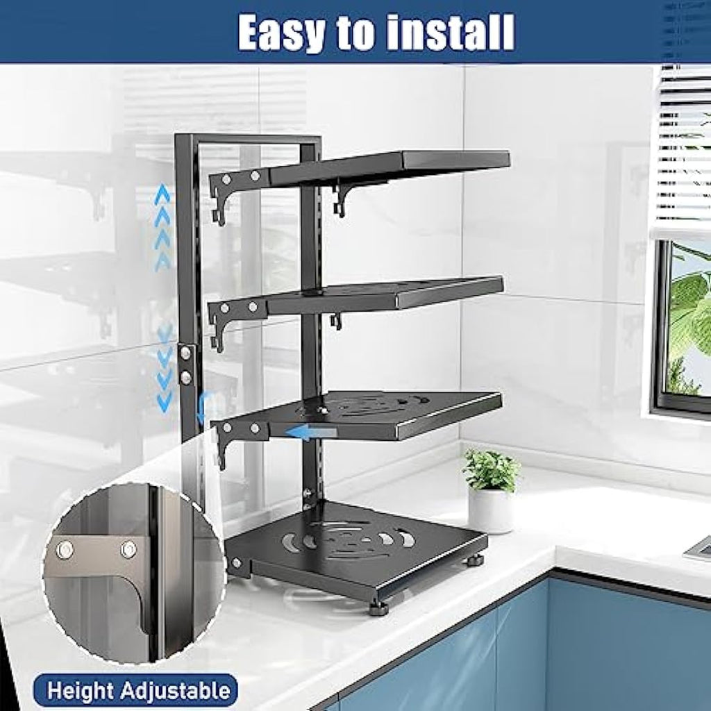 CASONNIK 7-Tier Heavy Duty Pan Organizer | Adjustable Pot Rack for Cabinet