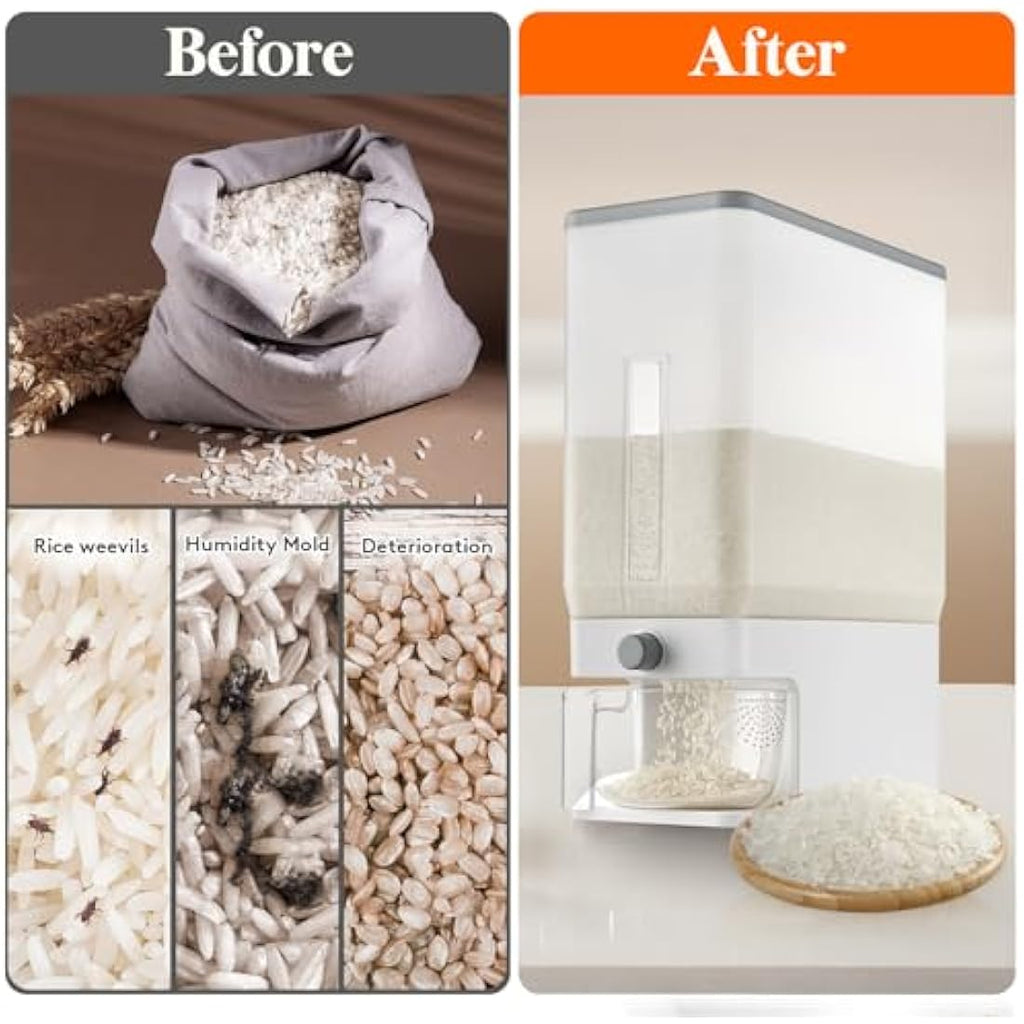 Lifewit Rice Dispenser | 25.4lb Airtight Grain Storage Container