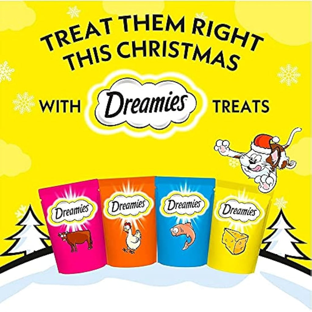 Dreamies Christmas Stocking Cat Treats - 130g Festive Pet Snack Pack